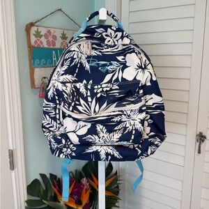Roxy Navy and Cream Floral Backpack